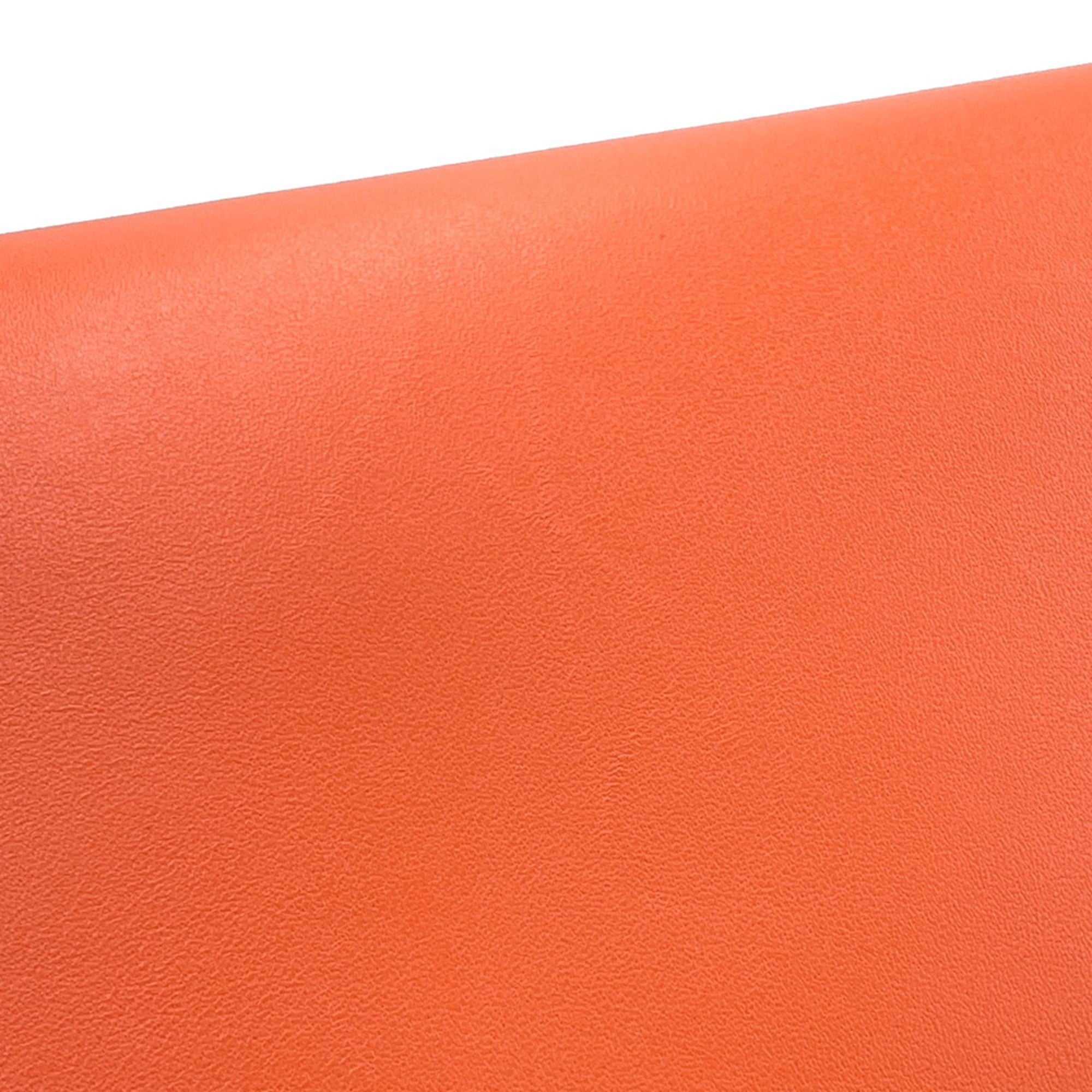 LOEWE Pre-Loved Gate Mini Raffia Bag with Orange Leather Finish and Stylish Design