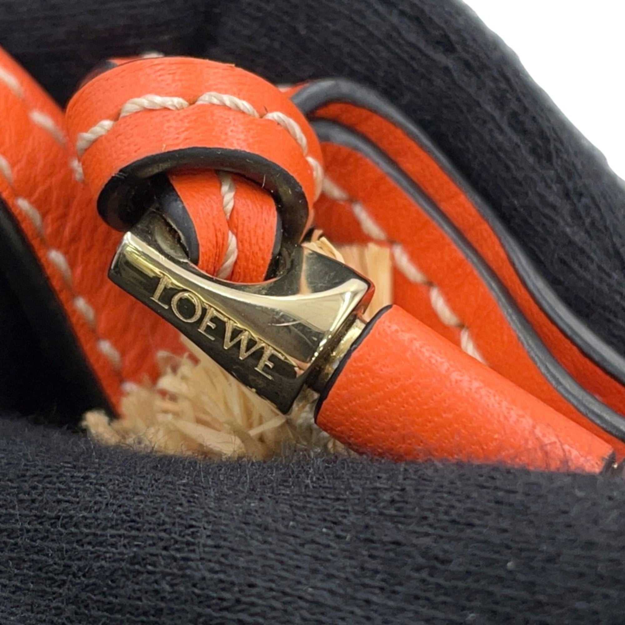 Close-up of LOEWE Pre-Loved Gate Mini Raffia Bag featuring a stylish zipper and vibrant details