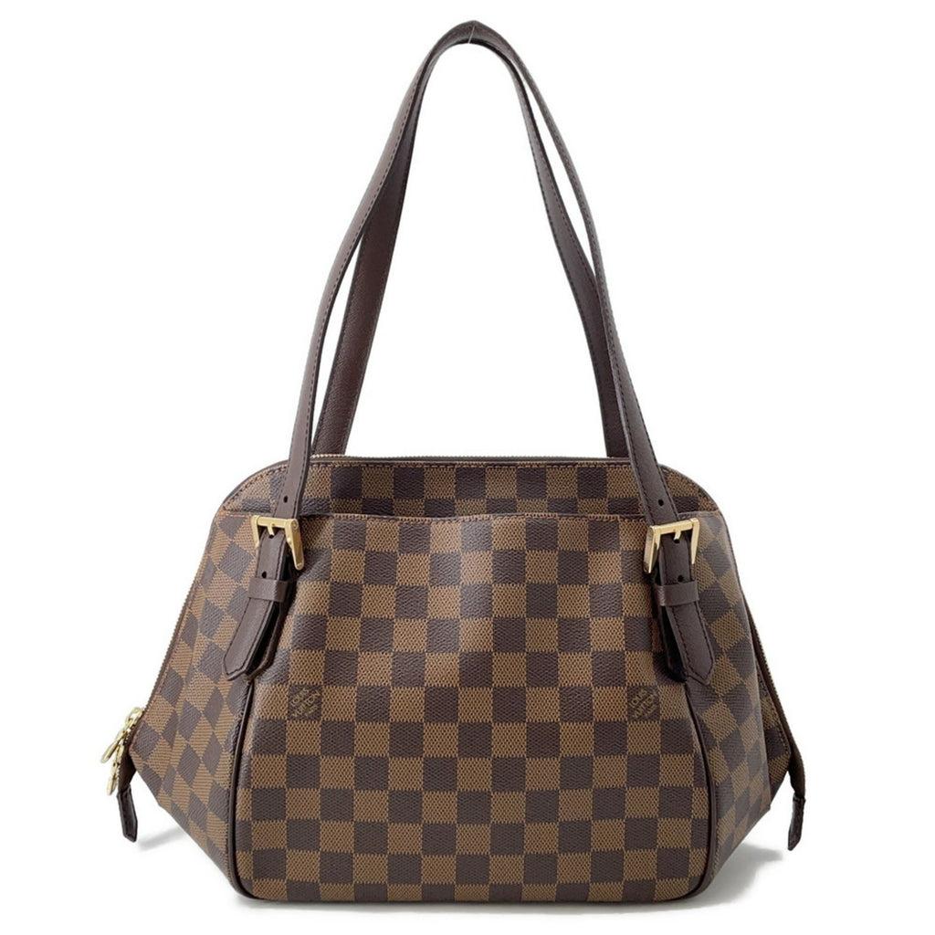 Authentic Louis Vuitton Belem MM bag for sale in brown Damier canvas with leather straps