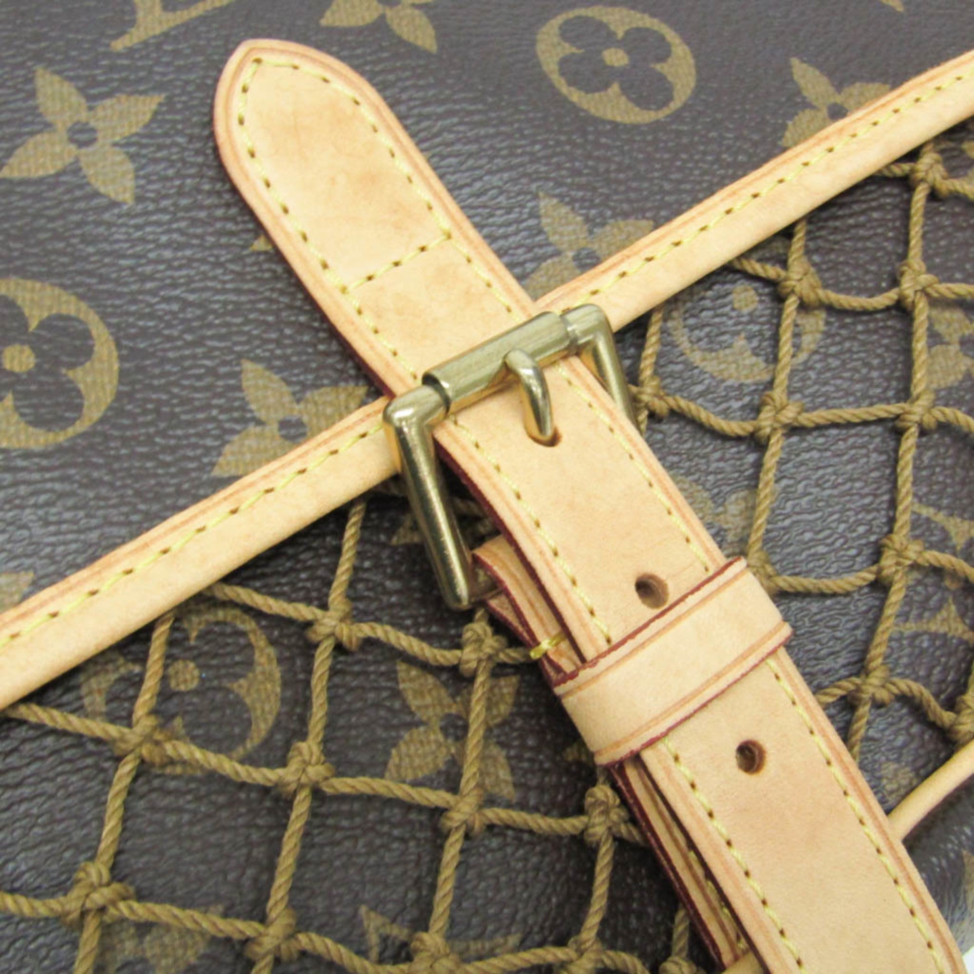 Close-up of the LOUIS VUITTON pre-loved Congo PM bag detailing the leather strap and buckle