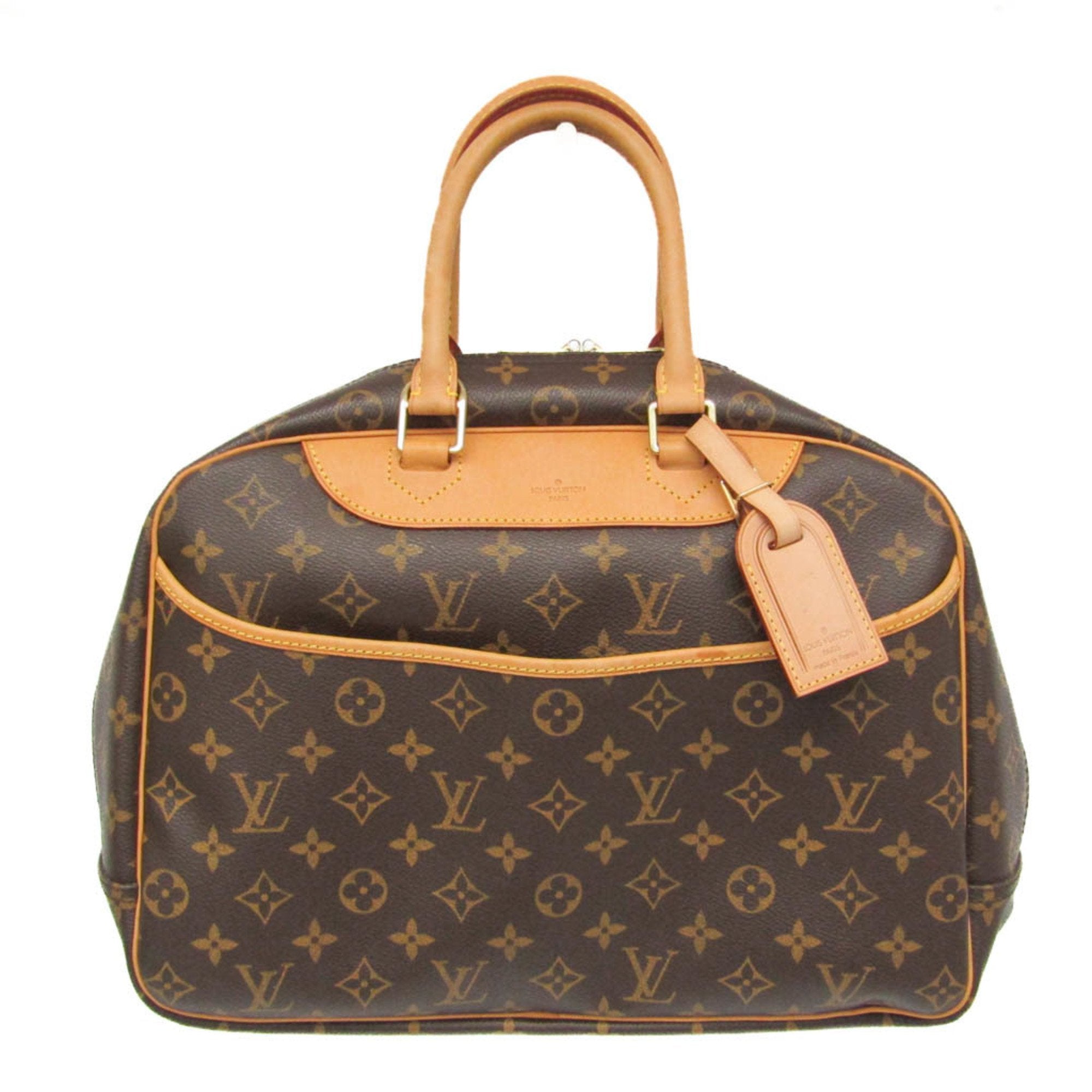 LOUIS VUITTON pre loved Deauville bag in brown monogram with leather handles and accents