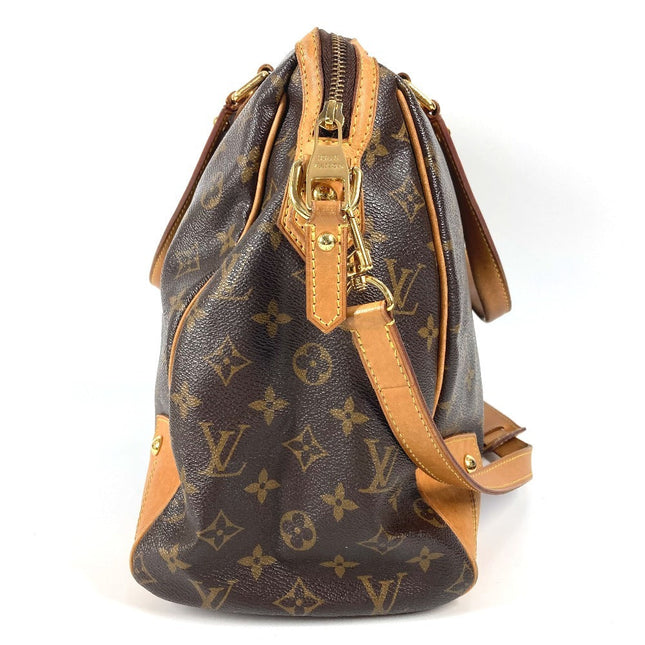 LOUIS VUITTON pre-owned handbag in monogram canvas with leather details and adjustable strap