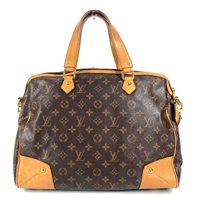 Pre-owned Louis Vuitton Monogram Canvas Handbag with Leather Accents and Gold Hardware