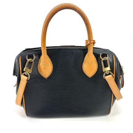 Pre-owned Louis Vuitton Epi Leather Handbag in Black with Natural Leather Trim and Gold Hardware