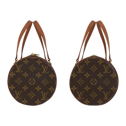 Louis Vuitton pre-owned round shoulder bag featuring iconic monogram design with dual straps