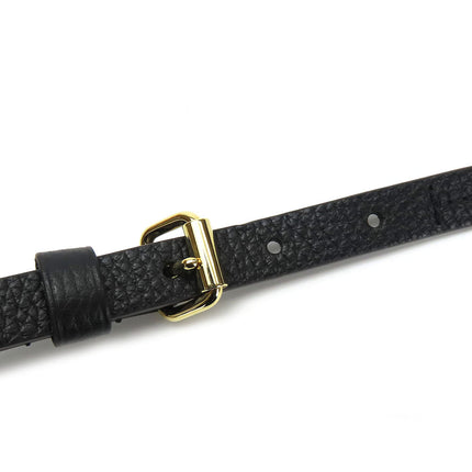 Pre-Owned Louis Vuitton Black Leather Bag Strap with Gold Buckle and Adjustable Fit