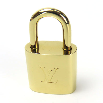 Pre-Owned Louis Vuitton Gold Padlock with Iconic LV Logo for Secure Closure