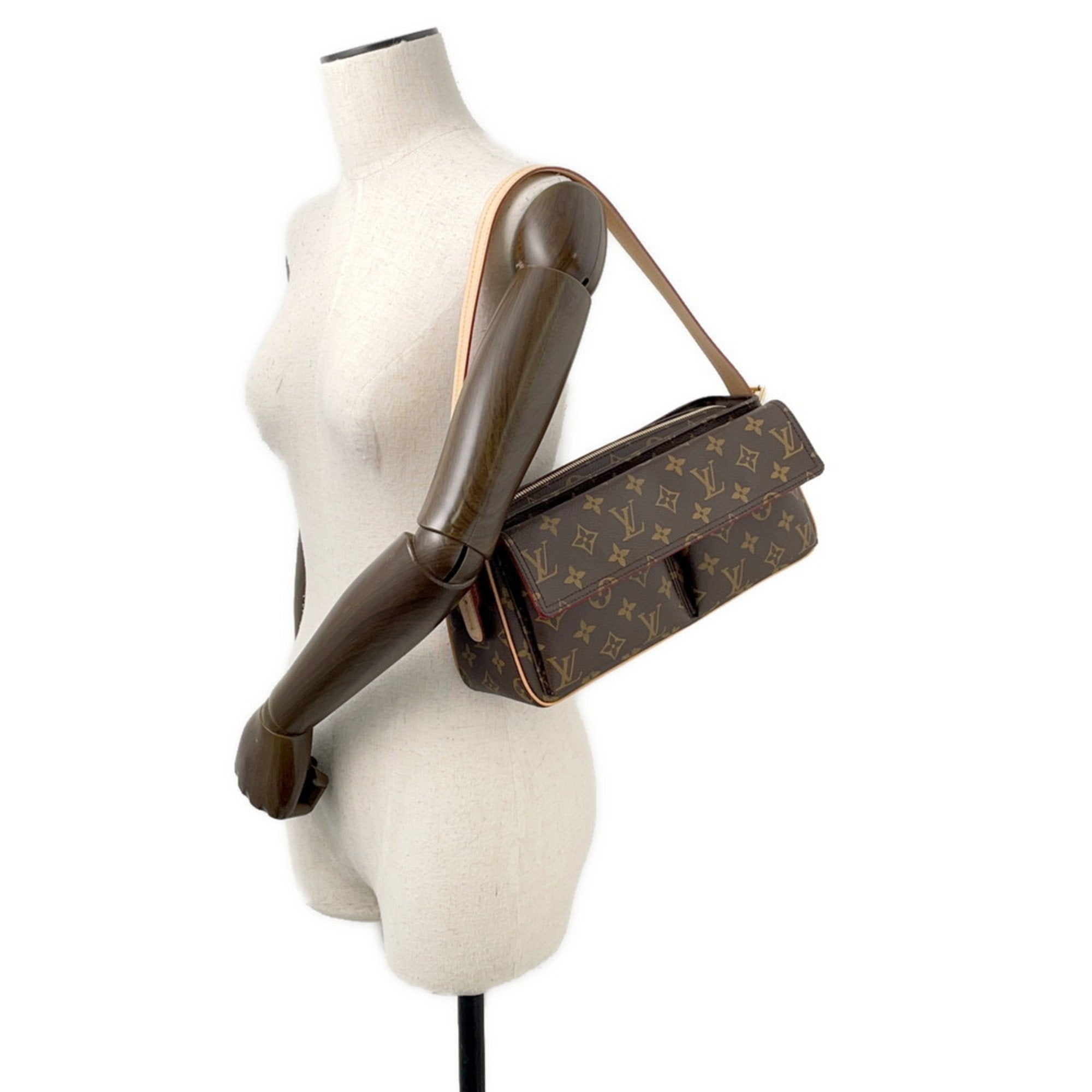 MANSII Louis Vuitton Monogram Shoulder Bag in brown, used like new, stylish and versatile accessory.
