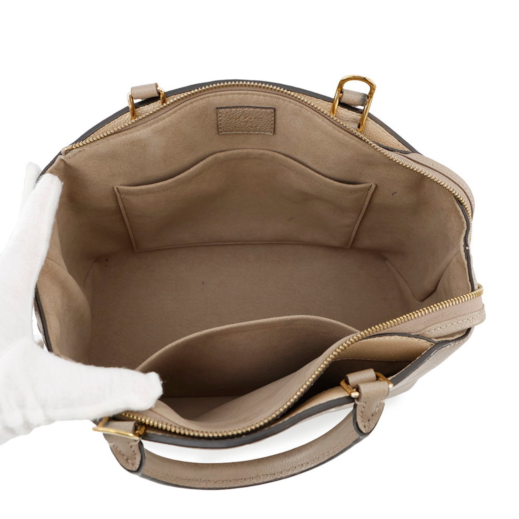 Interior view of MANSII LOUIS VUITTON used Petit Palais PM with pockets for organization