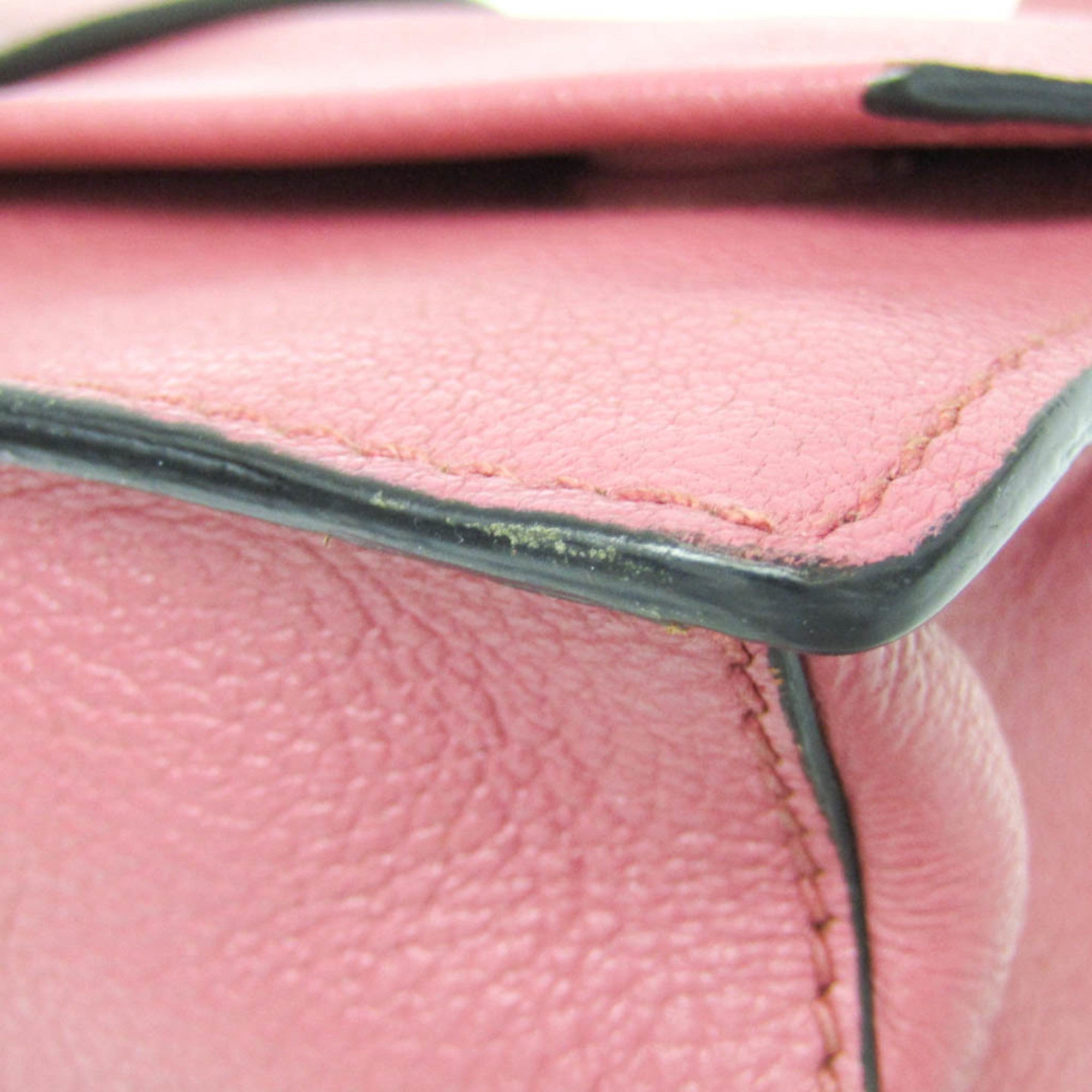MIU MIU Pre-Loved MADRAS shoulder bag in pink leather with detailed stitching and chic design