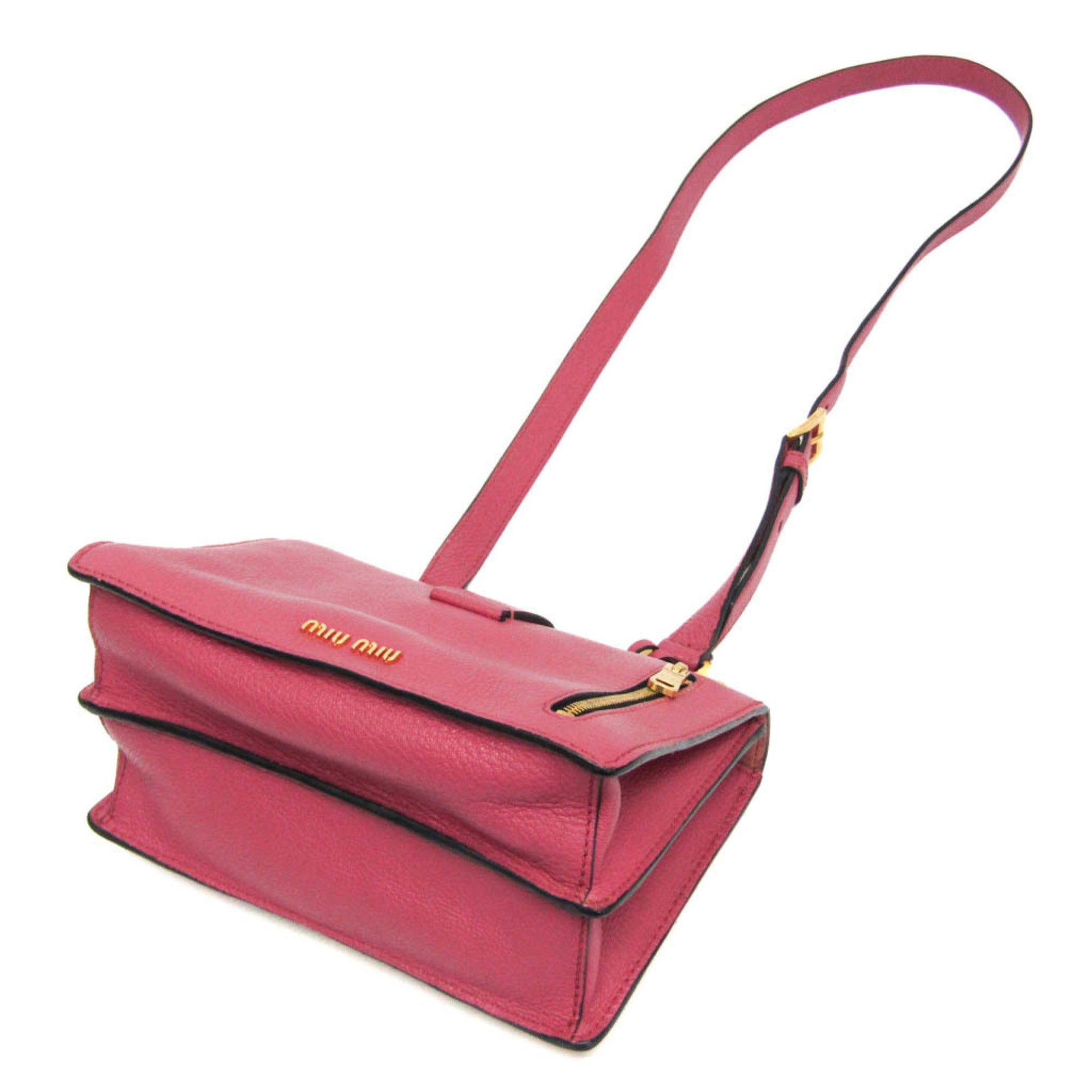 MIU MIU Pre-Loved MADRAS shoulder bag in pink with a stylish design and adjustable strap