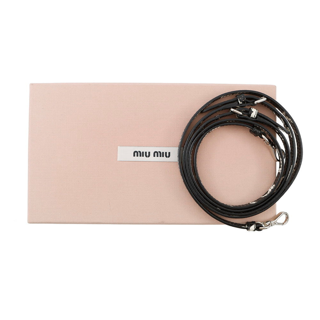 MIU MIU Pre-Loved Swallow Pattern Bag with adjustable strap in a stylish box