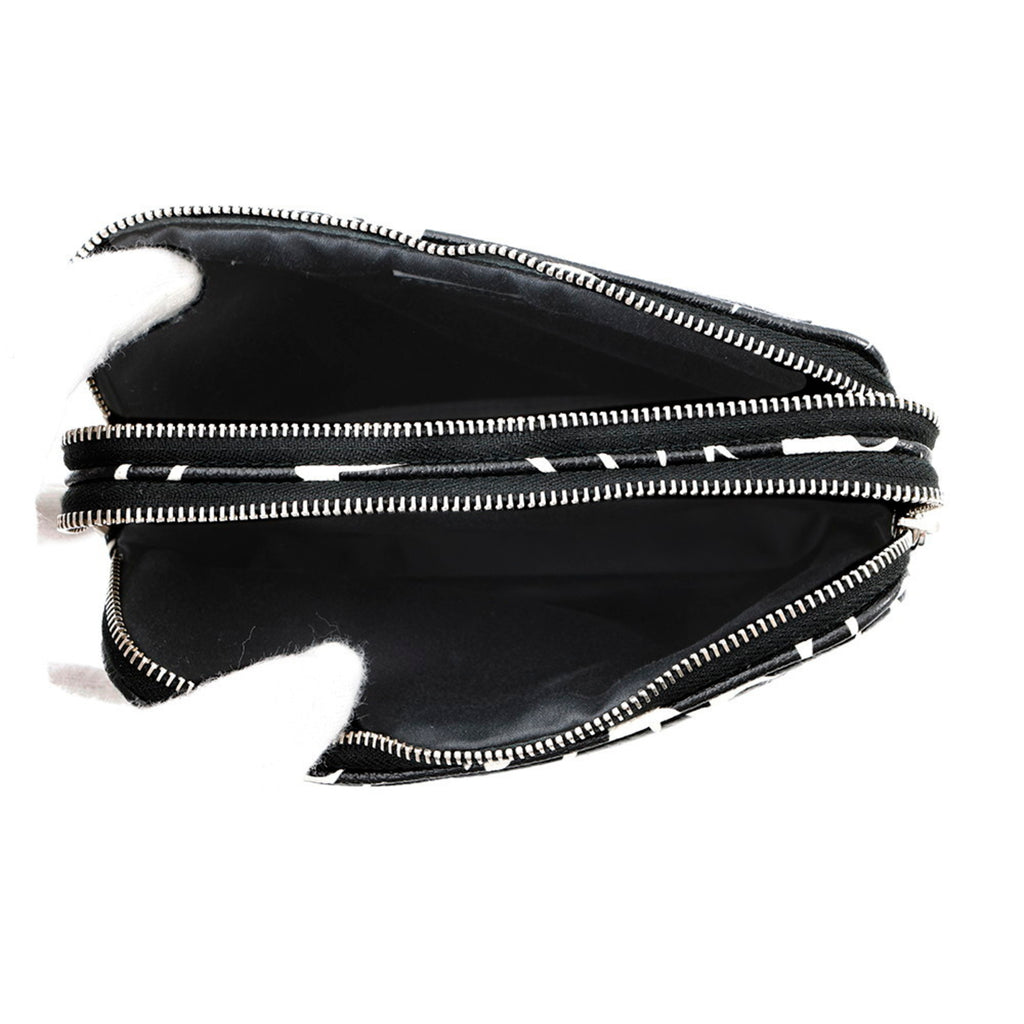 MIU MIU Pre-Loved Swallow Pattern Bag featuring a spacious interior with dual zip compartments