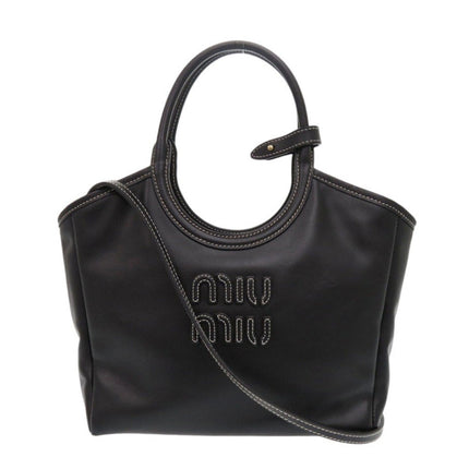 Pre-owned MIU MIU black leather bag with signature logo and elegant design