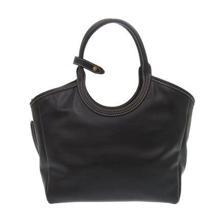 MIU MIU Black Leather Tote Bag pre-owned with elegant design and spacious interior