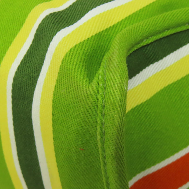 MIUMIU pre-owned bag with vibrant green fabric and colorful striped design for stylish use