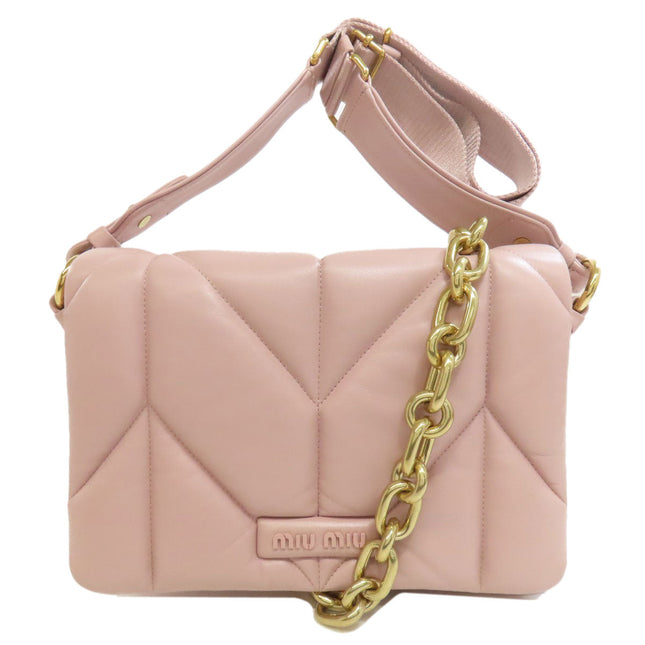 MIU MIU pre-owned pink quilted bag with gold chain strap and stylish design