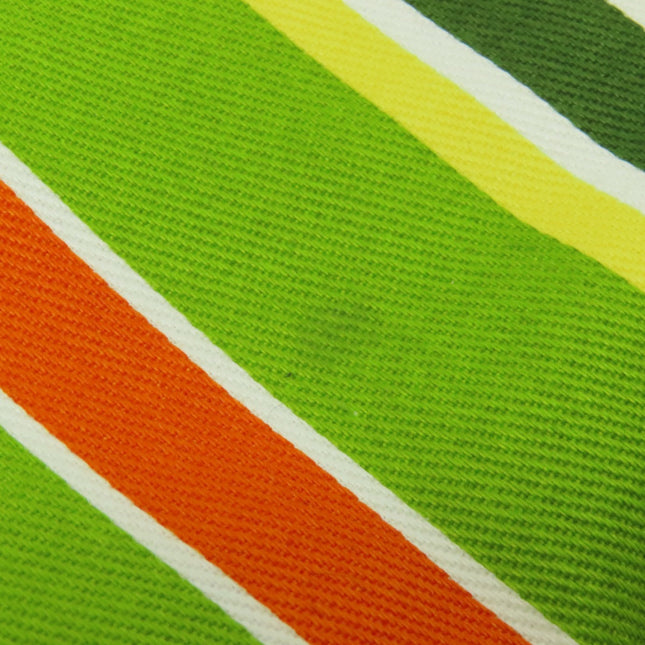Colorful MIUMIU pre-owned bag with vibrant stripes in green, orange, and yellow patterns