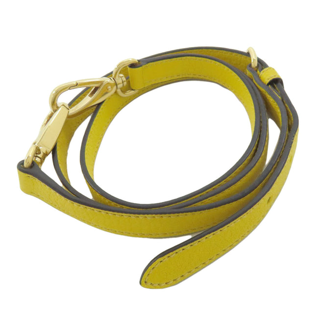 MIUMIU pre-owned yellow leather bag strap with gold-tone hardware and adjustable length