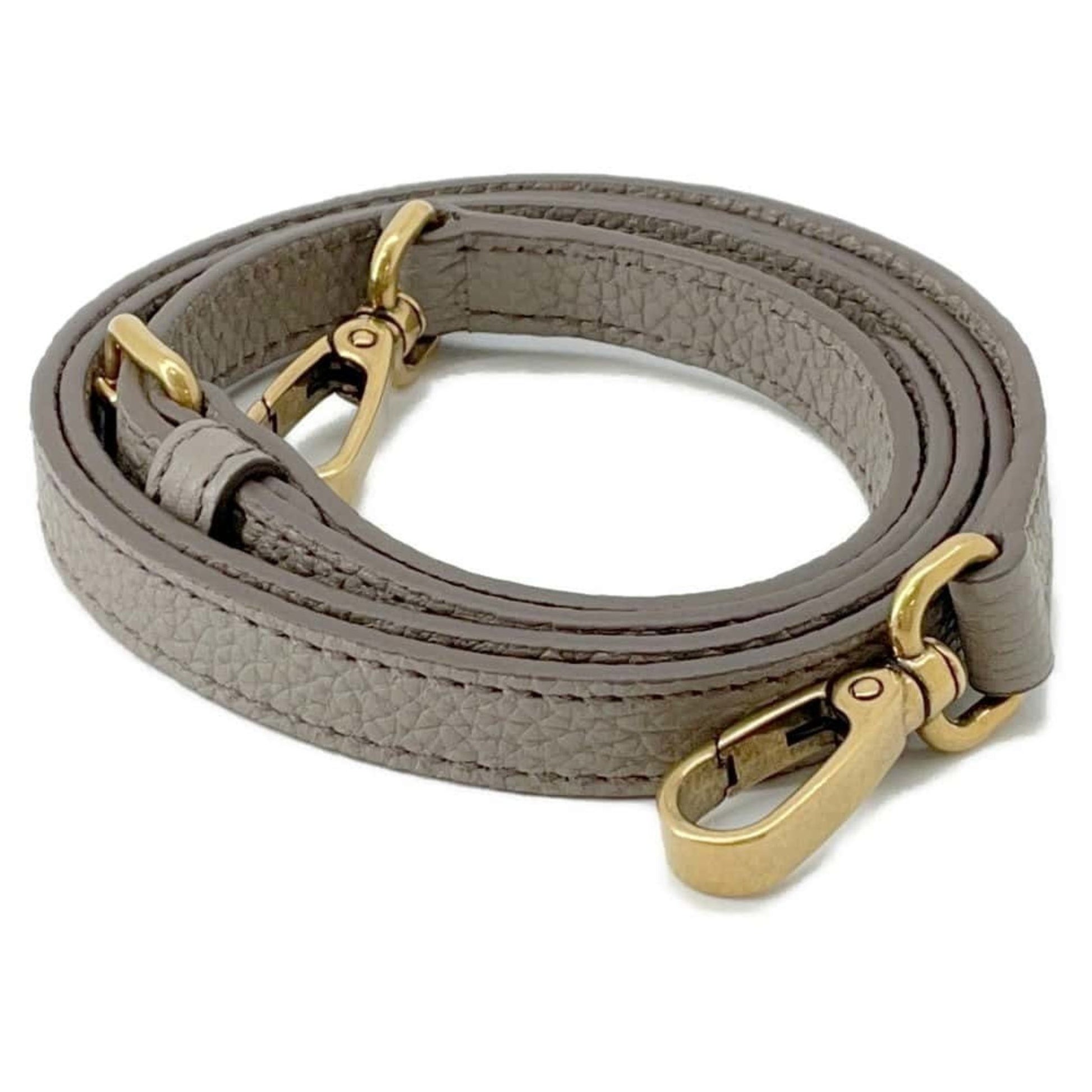Miu Miu pre-owned leather bag strap with gold-tone clasps for stylish versatility