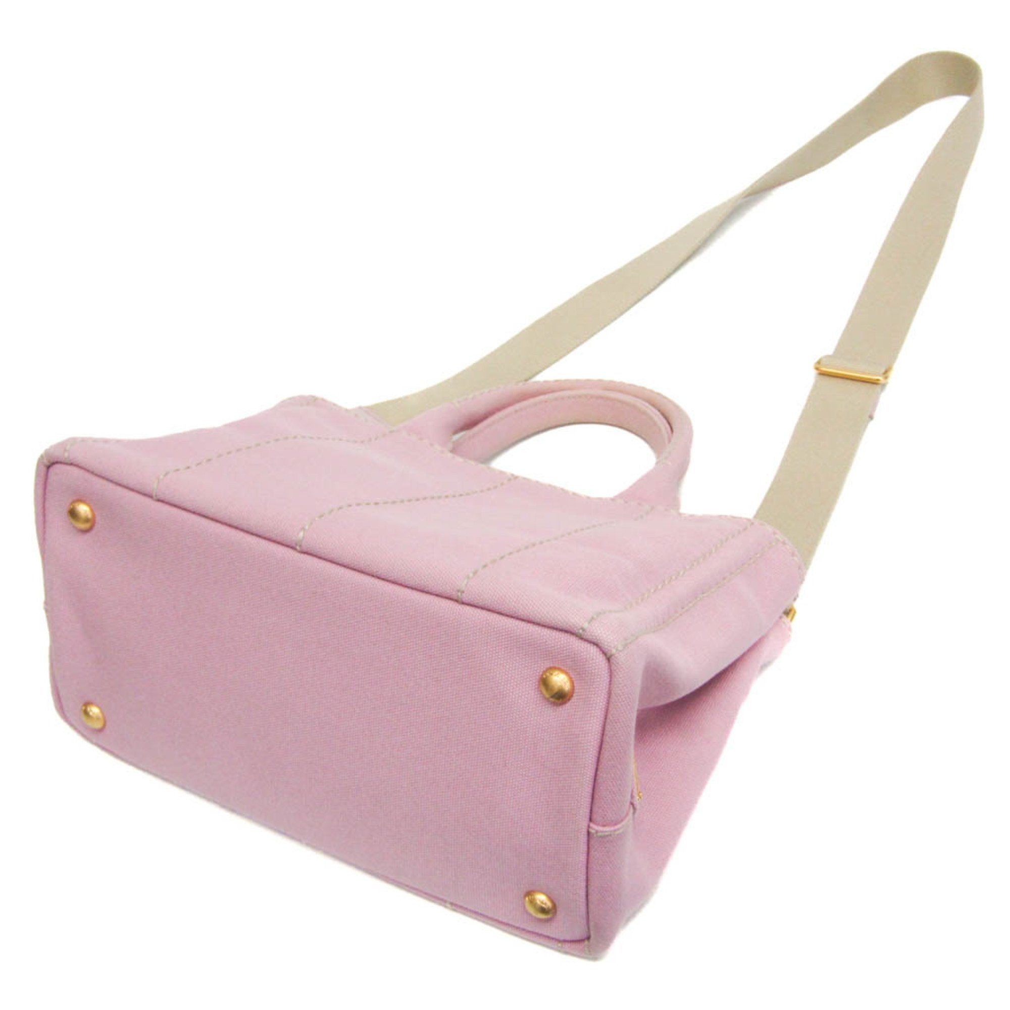 PRADA Pre-Loved Canapa Pink Bag with Quilted Design and Adjustable Strap