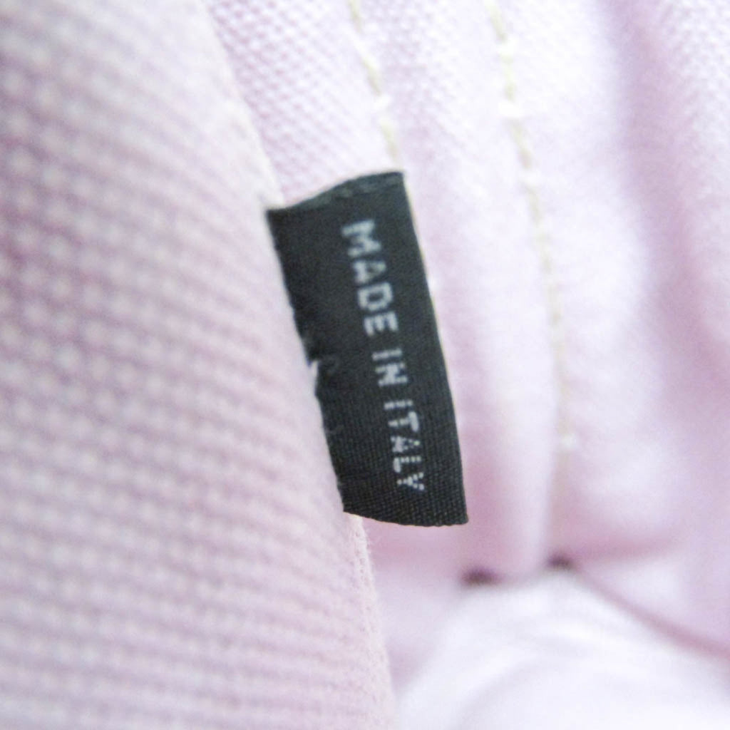 Interior label of a PRADA Pre-Loved Canapa bag, indicating it is made in Italy