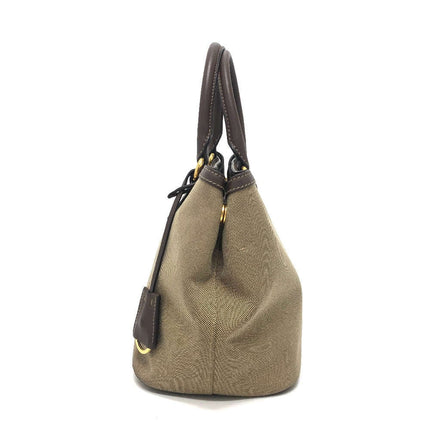PRADA pre-owned canvas bag with leather accents and stylish design for everyday use