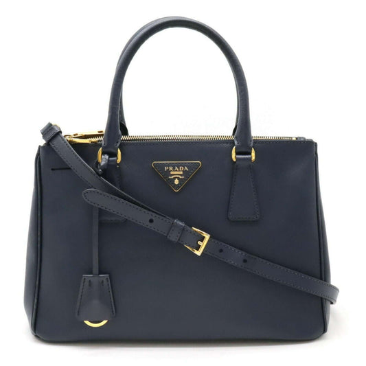 PRADA SAFFIANO LUX Saffiano Galleria handbag shoulder bag leather navy blue BN1801 - Mansii