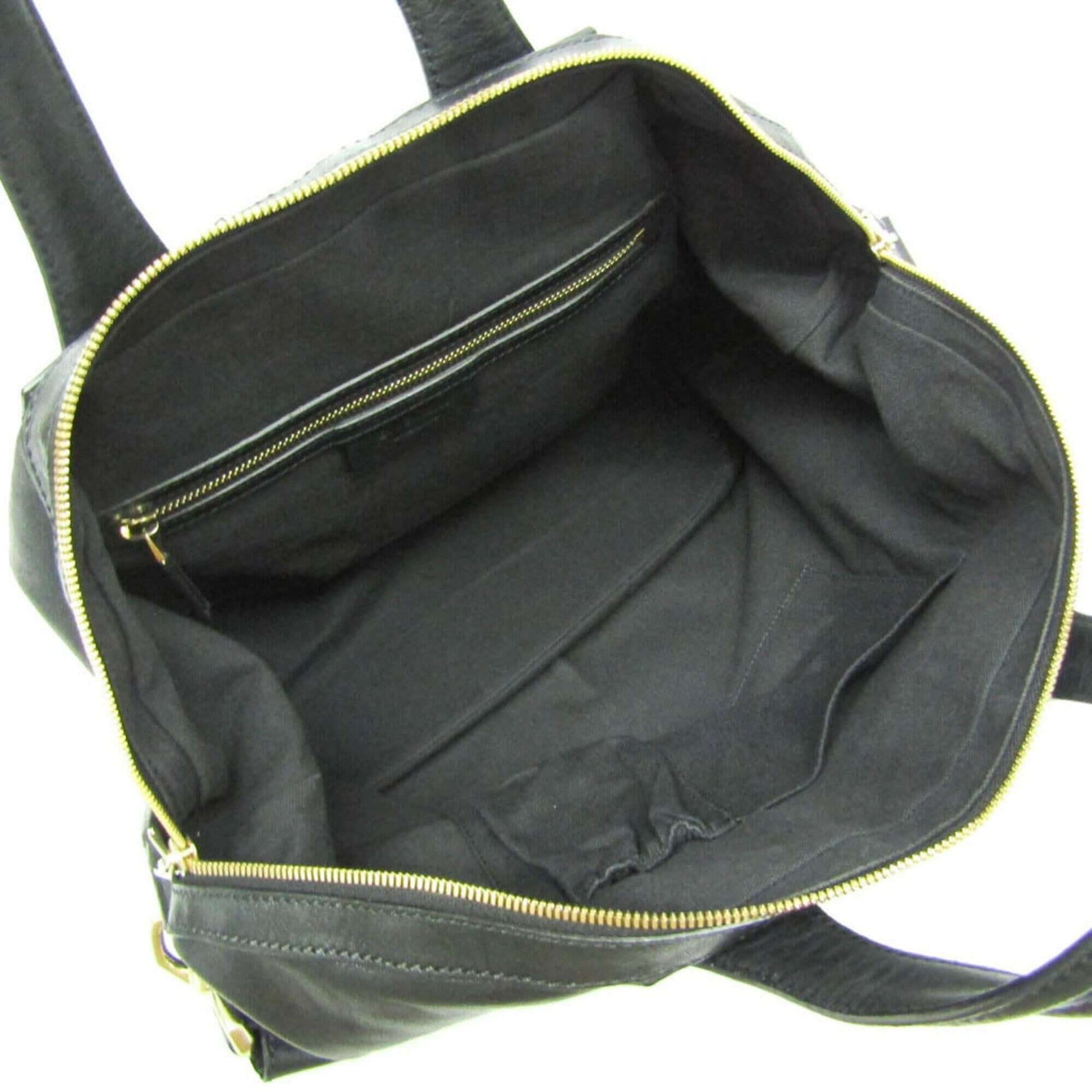 Pre - Loved GIVENCHY Nightingale Leather 2 - Way Bag Black - Mansii