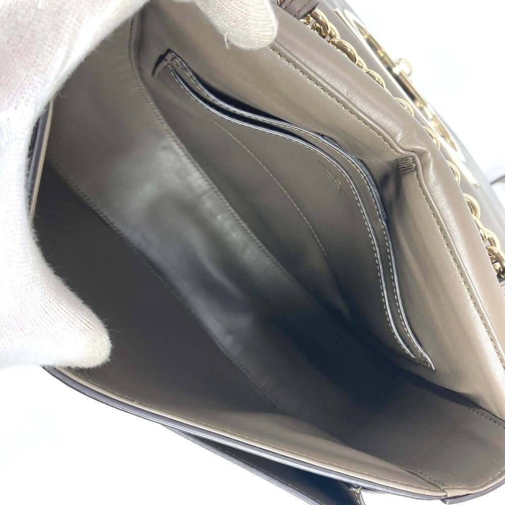 Inside view of a pre-owned Salvatore Ferragamo bag featuring spacious compartments and elegant design