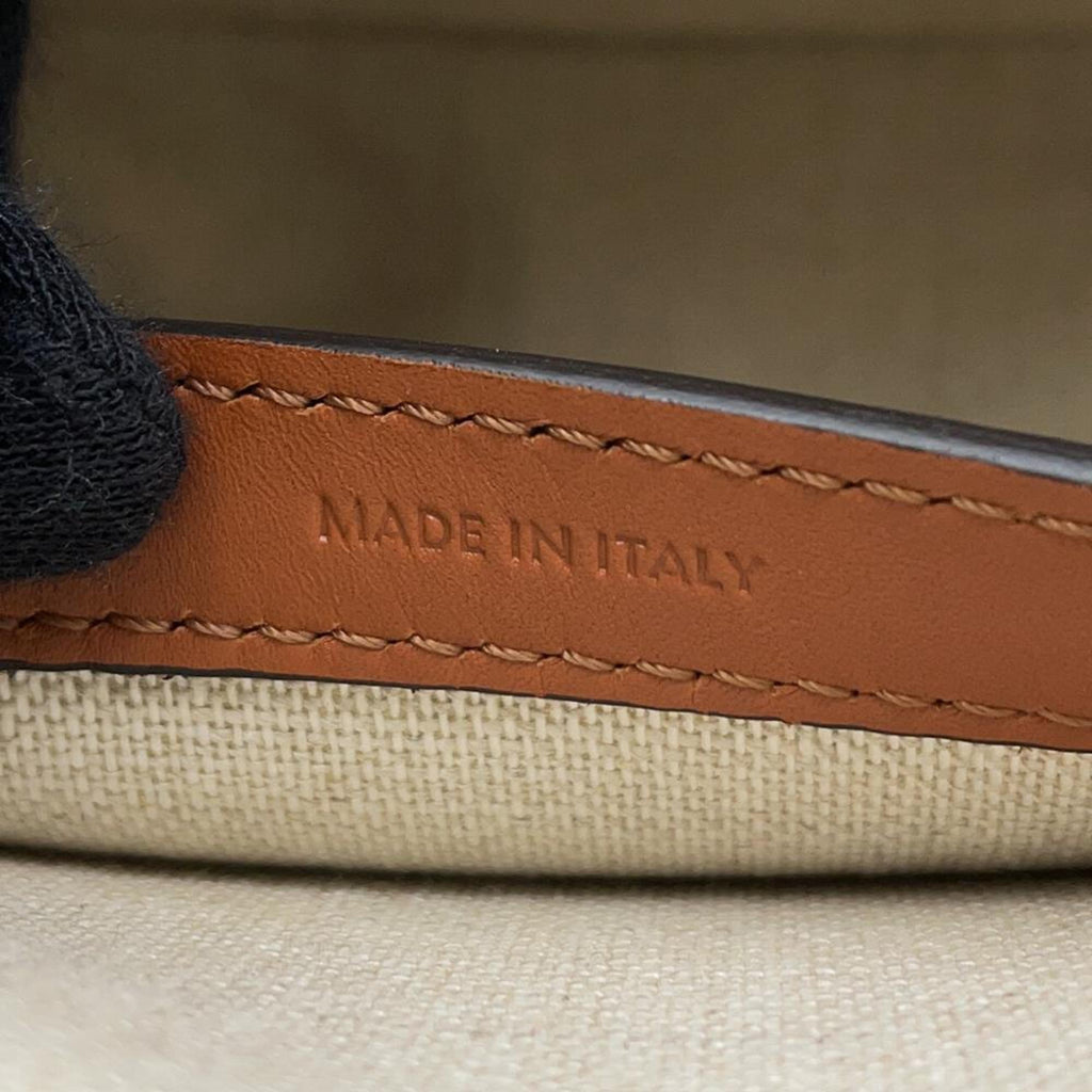 Celine Pre-Owned Bag showing Made in Italy tag with premium craftsmanship details