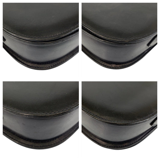 GUCCI pre-owned black leather bag with sleek design and subtle stitching details