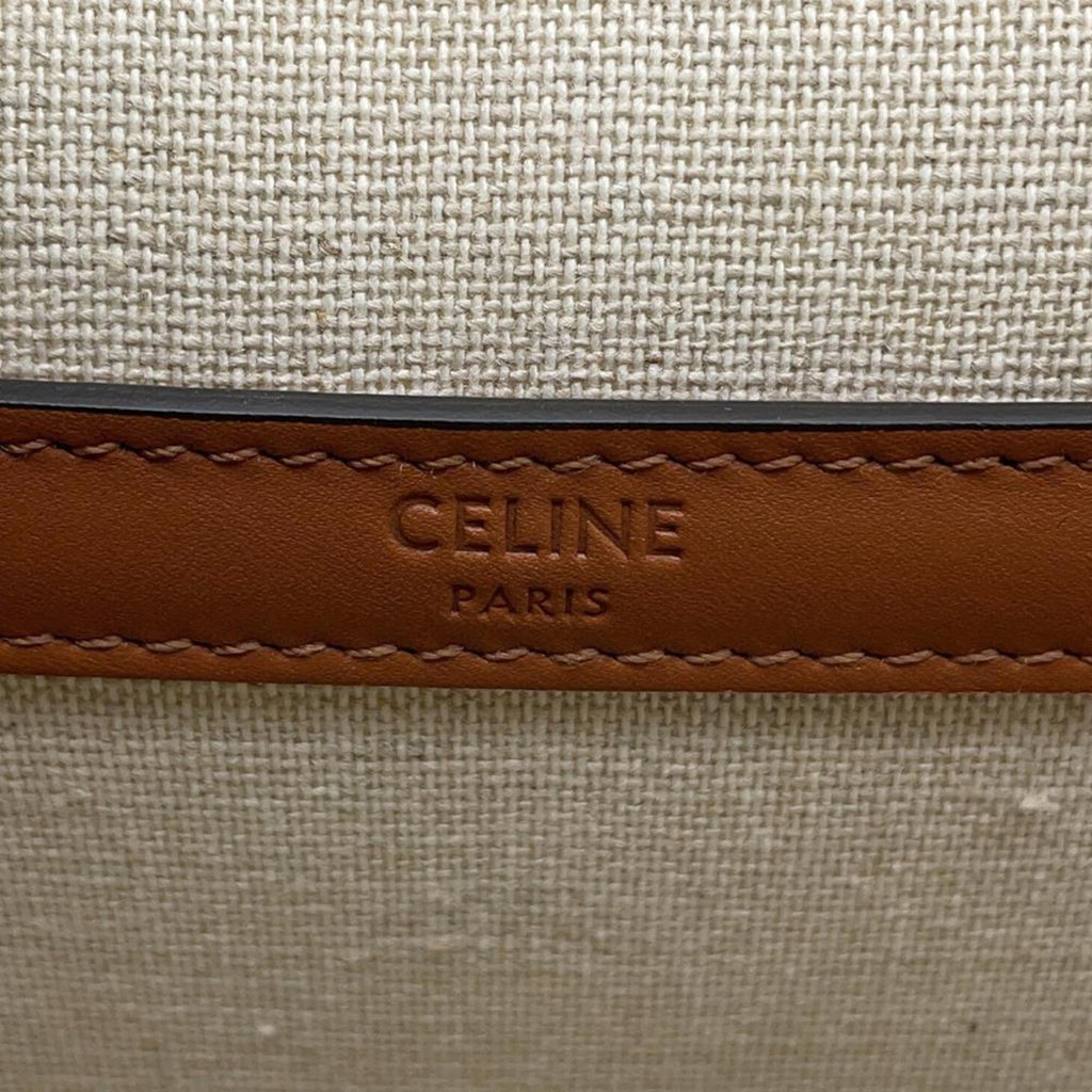 Celine Pre-Owned Canvas Bag with Leather Strap and Logo Detail for Stylish Everyday Use
