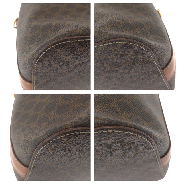 Pre-owned CELINE bag with unique textured pattern and elegant brown leather accents