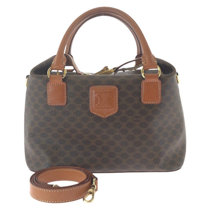 CELINE Pre-owned handbag with brown monogram pattern and detachable shoulder strap
