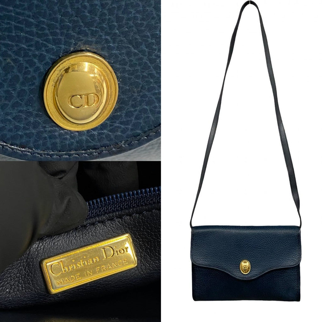 Dior pre-owned leather bag with gold hardware and adjustable strap