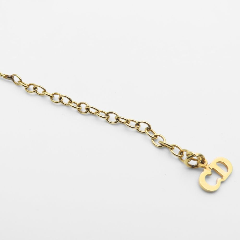 Elegant pre-owned Christian Dior gold necklace with signature logo charm for a timeless look