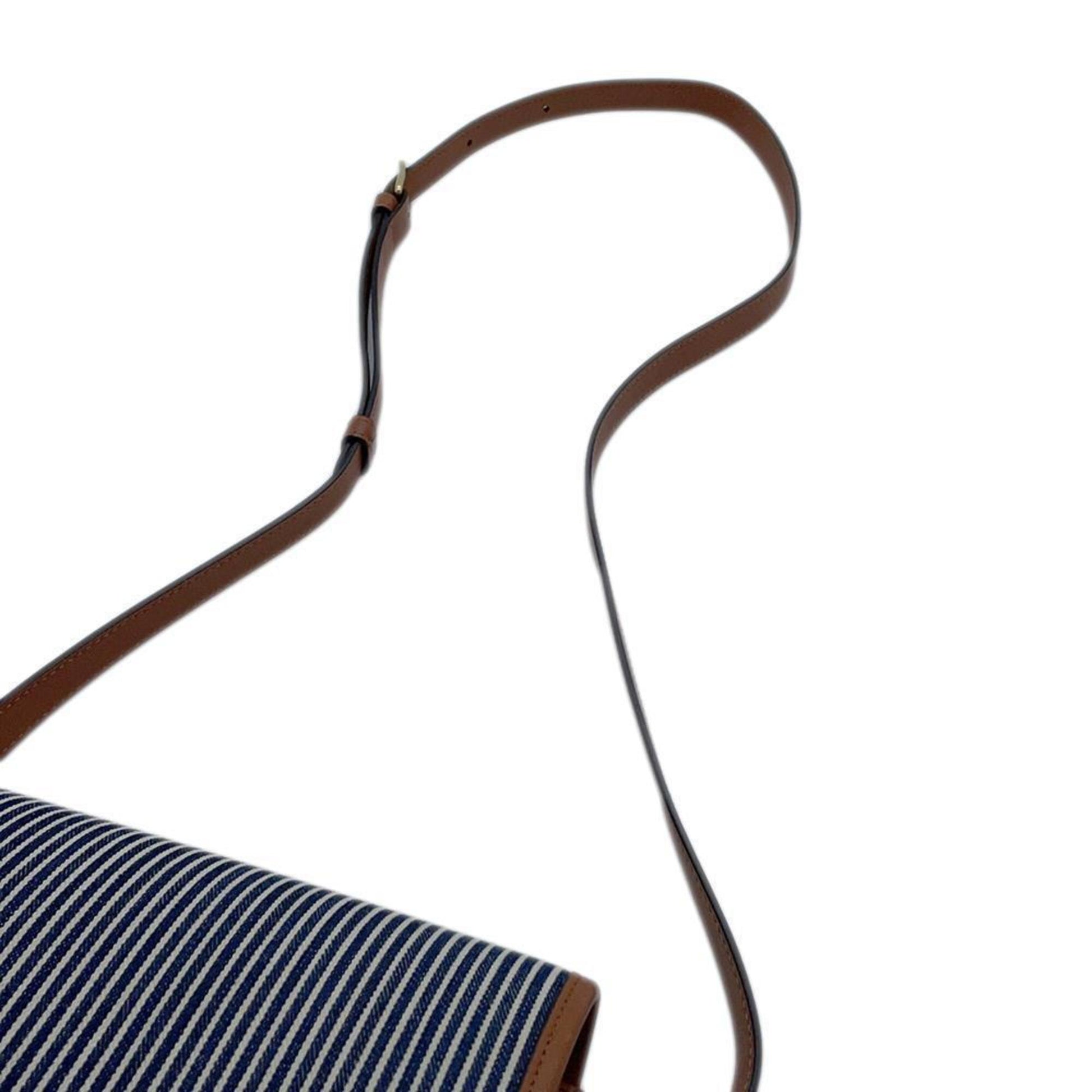 Celine Pre-Owned Striped Shoulder Bag with Brown Strap and Stylish Design