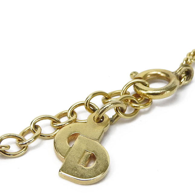 Christian Dior pre-owned gold-tone necklace with iconic logo charms for elegant accessorizing