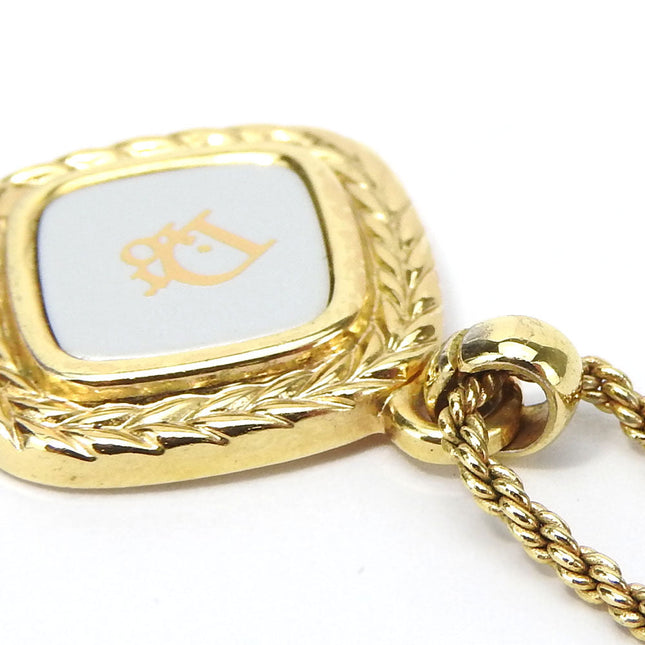 Christian Dior pre-owned gold-tone pendant necklace with elegant design and logo detail