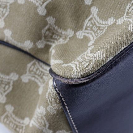Pre-owned CELINE Bag with Unique Pattern and Leather Trim Detailing