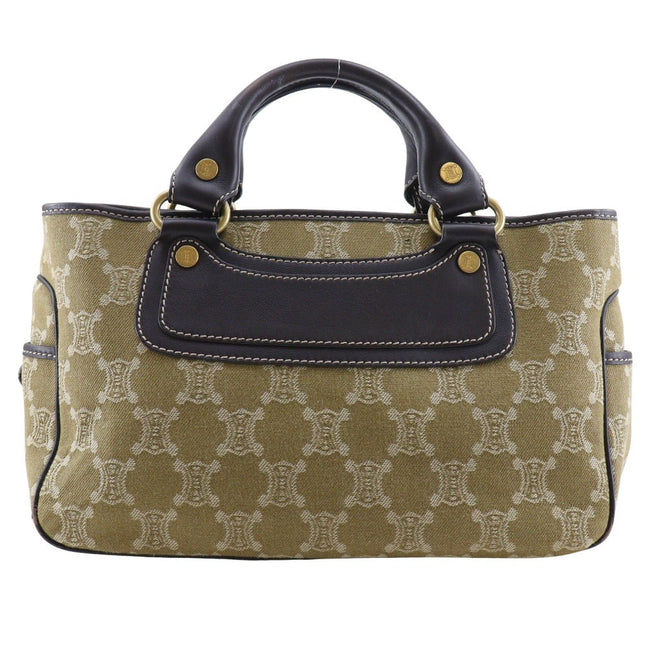 CELINE Pre-owned handbag featuring a distinctive pattern and leather accents for stylish everyday use