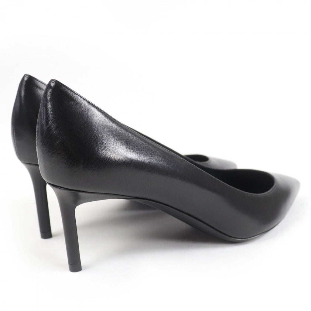 Saint Laurent Paris black heels with a sleek pointed toe design and high stiletto heel