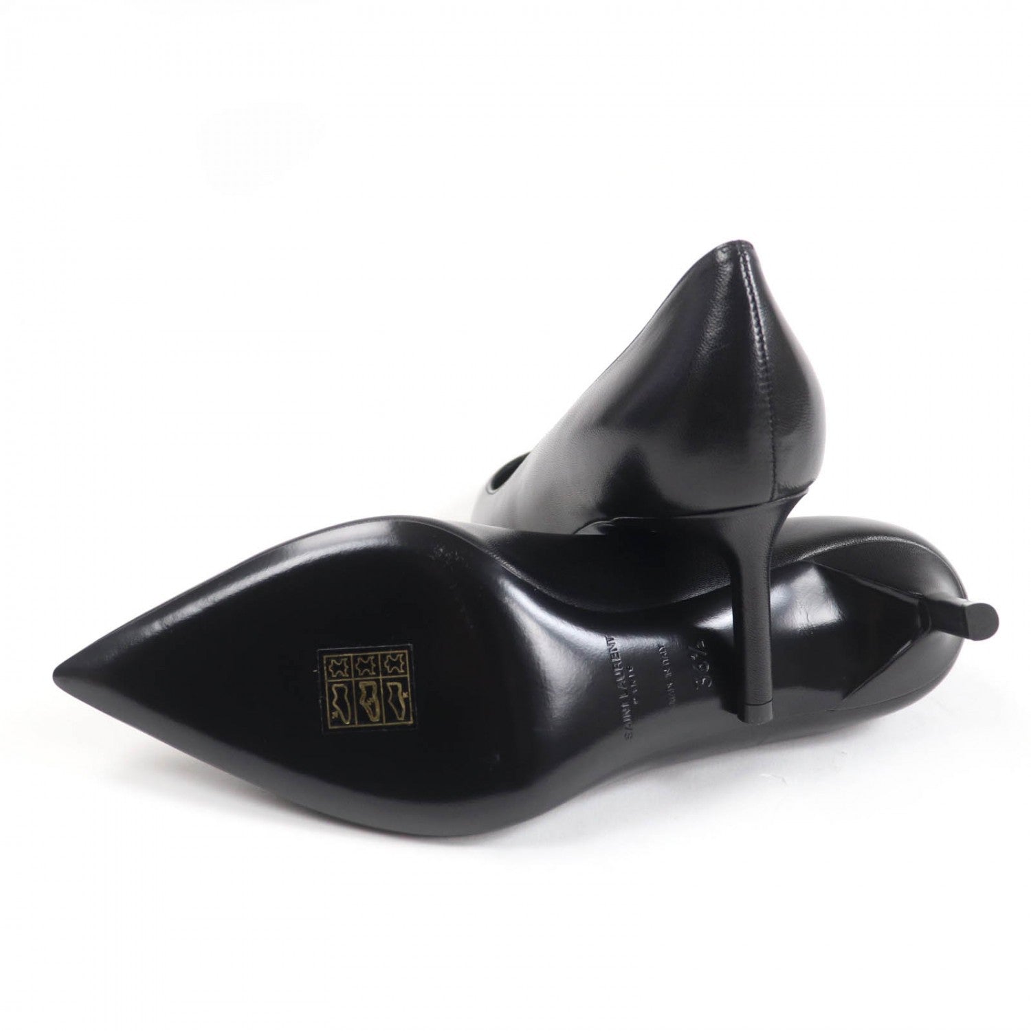 Saint Laurent Paris black heels with pointed toe and elegant silhouette for stylish occasions