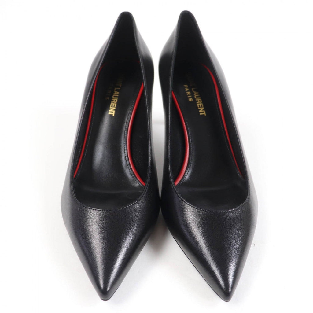 Saint Laurent Paris black heels with a sleek pointed toe and elegant design for sophisticated style