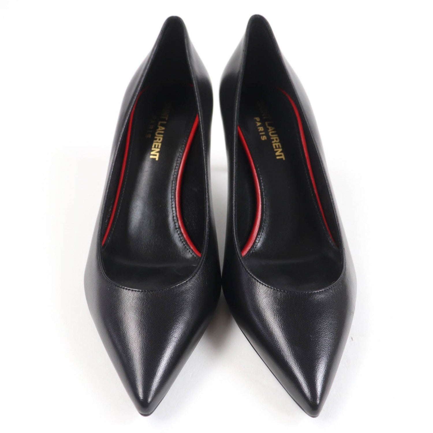 Saint Laurent Paris black heels with a sleek pointed toe and elegant design for sophisticated style