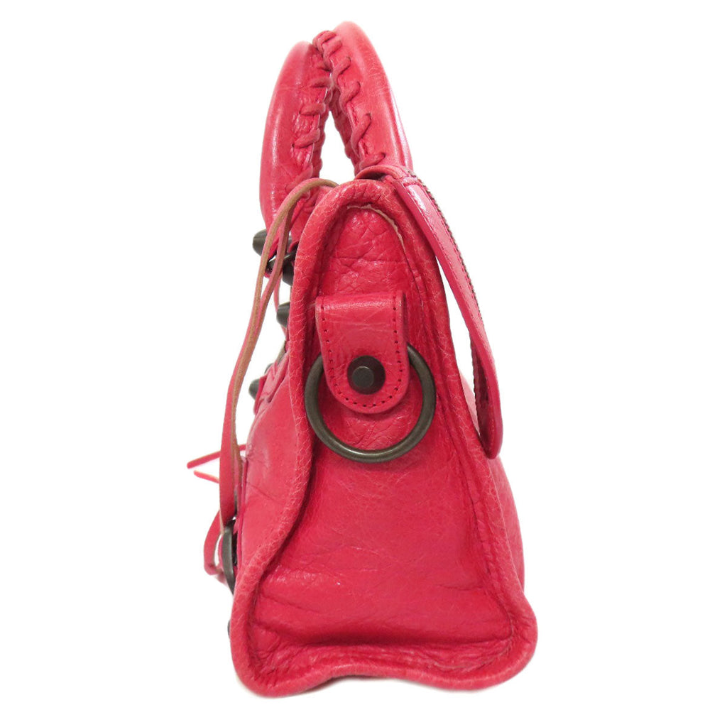 Balenciaga Second Hand Red Leather Bag with Braided Handles and Stylish Design