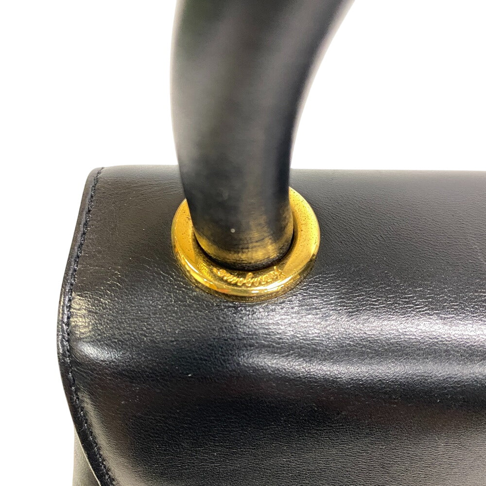 Salvatore Ferragamo vintage black bag with elegant handle and gold accents for classic style