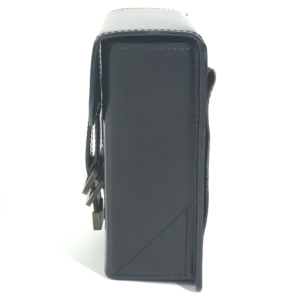 Side view of a Louis Vuitton Vintage Pouch with sleek black leather design and elegant finishing
