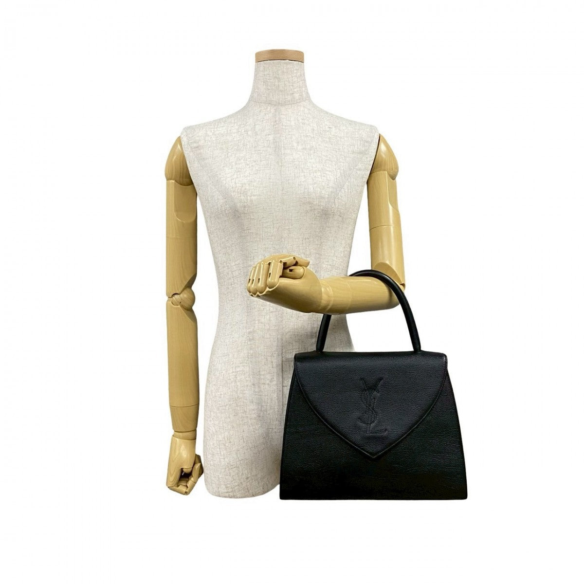 YVES SAINT LAURENT pre-owned black leather handbag with elegant design and logo detailing